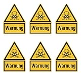 Aufkleber: 75x50 mm, 6 Stück - Signalwort Warnung vor giftigen Stoffen -...