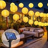 bitjam Solar Lichterkette Lampion Aussen 12M, 25LED Lampions Lichterkette Außen...