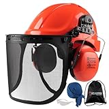HEARMOR Kettensägen Schutzhelm mit Visier und Gehörschutz für...