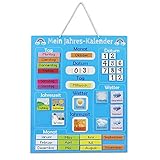 Navaris Kalender Tafel für Kinder - Lerntafel Jahreszeiten Uhr - Magnet Spiel...