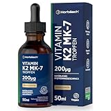 Vitamin K2 MK7 Tropfen | 200µg Pro Tagesdosierung | Höchste Bioverfügbarkeit...