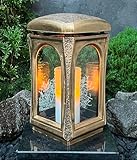 Grablaterne Grablicht Premium Massiv Guss Bronze Grabkerze Kerze Grabschmuck...