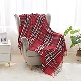 Mxaeyar Weihnachten Kuscheldecke,Weiche Wohndecke 127x152 cm,Rot-Schwarzes...