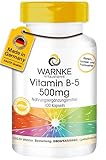 Vitamin B5 500 mg - 100 Kapseln Pantothensäure, Hochdosiert, Vegan | Warnke...