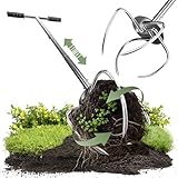 Gartenkralle mit Stiel - Höhenverstellbar & ergonomisch | Rostfreier...