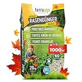 TerraUno Premium Herbstdünger Rasen, gesunder Rasen verdrängt Moos & Unkraut,...