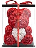 NADIR Rosen Bär Blumenbär mit Geschenkbox, Geburtstagsgeschenk für Frauen,...