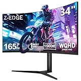 Z-Edge 34 Zoll Curved Gaming Monitor 21:9 Ultrawide, 165Hz(DP) 100Hz(HDMI) 1ms...