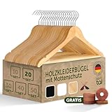 Blumtal Kleiderbügel Holz 20er Set - Holzbügel mit 360° drehbarem Metallhaken...