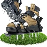 Rasenlüfter, Nagelschuhe mit 6 Riemen, Rasen Vertikutierer zum Belüften des...