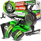 NEU Tretmann Rudergerät für Zuhause Set - extra leise- [Wirbelstrombremse2.0]...