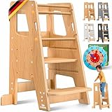KIDIZ® Lernturm für Kinder ab 1 Jahr inkl. Lernuhr | 3-stufig...
