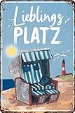 Wetterfestes 30 x 20 cm Blechschild – lustiger Spruch – Meer, Strand, Sonne,...