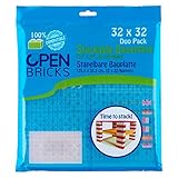 OPEN BRICKS Bauplatten, 32x32 (25,5 x 25,5 cm), Transparent Weiß/Transparent...