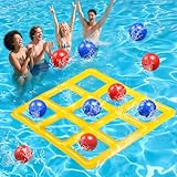 TOPRUNYI Aufblasbares Wasserspielzeug,Tic Tac Toe Pool Spielzeug mit 10...