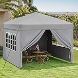 YITAHOME Pop up Pavillon 3x3m mit 4 Seitenteilen,Faltbar Gartenzelt...
