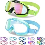 Vvinca Kinder-Schwimmbrille mit Comfort-Stoffband Weitwinkel Anti-Beschlag/UV...