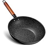 BEZIA Induktions Wok Pfanne mit Antihaftbeschichtung, Wokpfanne 30 cm mit...