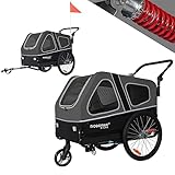 Doggyhut S-Line XL Hundeanhänger & Hundebuggy mit Federung 2 in 1 Hunde...