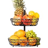 Chefarone Obst Etagere 30 cm - Obstschale schwarz für länger frisches Obst -...