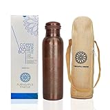 FURNISHFUL FINESSE Kupfer-Trinkflasche, antike schwarze Kupferflasche mit...