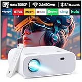 Beamer mit WiFi Bluetooth, Mini Outdoor/Home Video Beamer, Full HD Native 1080P...
