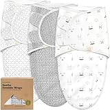 KeaBabies 3-Pack Bio Swaddle Schlafsack Baby - Pucksack Baby 0-3 Monate für...