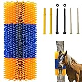 Universal Kratzbürste Pferd mit 4 Schrauben Halbrunde Pferdebürste 45cm...