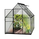 FIVMEN Gewächshaus Aluminium Gartengewächshäuser mit 6 cm Fundament und 4 mm...