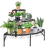 RELAX4LIFE Blumentreppe 3-stufig, Blumenregal aus Metall, Blumenständer mit 3...