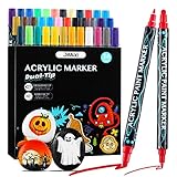 Acrylstifte für Steine, 36 Farben Wasserfest Dual Tip Marker Stifte für...
