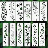 TIESOME 12 Stück Blatt-Ranken-Schablonen, Wiederverwendbare Schablonen für...