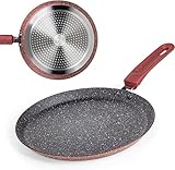 ROSMARINO Crepe Pfanne 25cm Induktion - Premium Pfannkuchenpfanne aus...