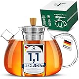 Neighbour's Friend® 1,5 l Teekanne Glas für losen Tee & Teebeutel - Teekanne...