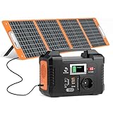 FlashFish Powerstation mit Solarpanel 100W, 151Wh/ 200W Solargenerator...