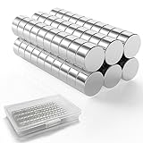 LISOPO 60 Stück Neodym Magnete 5x3mm - Kleine Starke Mini Magnete für Magnettafel, Pinnwand, Kühlschrank, Handwerk