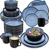 SÄNGER Aruba | Kombiservice 6 Personen, Teller Set Kaffeebecher Pastaschale 30...