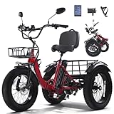 NOMOGO Elektro-Dreirad Für Erwachsene Aluminium Faltbares E-Bike,48V 15.6Ah...