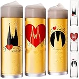 IMPERIAL glass Kölschgläser mit Kölner Dom Motiven 200ml (max 240ml) Set...