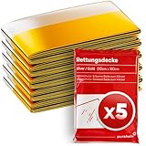PURAHELP Rettungsdecke Gold Silber für Notfälle (5 Stück) - 210 x 160 cm -...