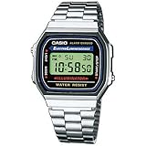 Casio Unisex ErwachseneArmbanduhr Digital Quarz Edelstahl A168WA-1YES