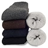 Josnown Socken Herren, 5 Paar Thermosocken WinterSocken mit Dicke Frotteesohle,...