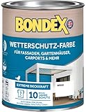 Bondex Wetterschutz Farbe Weiß 0,75 L für 7 m² | Extreme Deckkraft |...