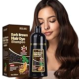 GFEUGS Haarfarbe Dunkelbraune Haarfärbeshampoo, 500ML Hair Dye Shampoo 3 in 1...
