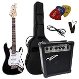 KINDER ELEKTROGITARRE - 3/4 GRÖßE - E GITARRE JUNIOR SCHWARZ - SET -...