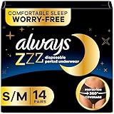 Always Zzzs Overnight Einweg-Periodenunterwäsche für Damen, Größe S/M, Black...