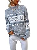KANDEMY Damen Weihnachtspullover mit kleinem Stehkragen Christmas Pullover Warm...