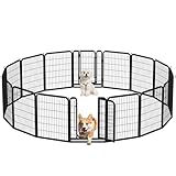 Yaheetech 16-teilig Hundelaufstall 80cm hoch, Hundezaun mit 2 Türen,...