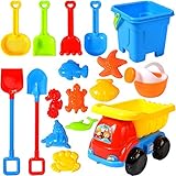 NIWWIN 17 stück Strand Sand Spielzeug Set Kinder Spielzeug gehören LKW,...