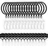 Jizxol Vorhangringe schwarz, 40 Stücke Metall Gardinenringe und 40 Stücke...